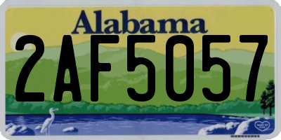 AL license plate 2AF5057