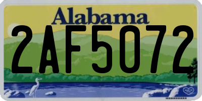 AL license plate 2AF5072