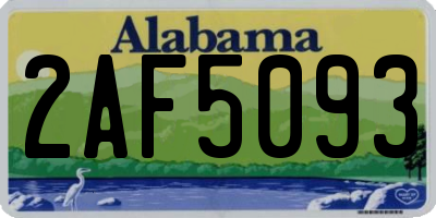 AL license plate 2AF5093