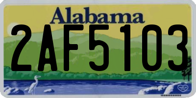 AL license plate 2AF5103