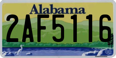 AL license plate 2AF5116