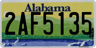 AL license plate 2AF5135