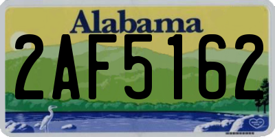 AL license plate 2AF5162