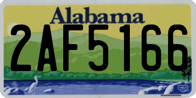 AL license plate 2AF5166