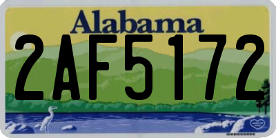 AL license plate 2AF5172