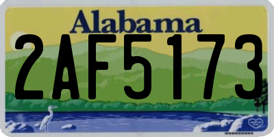 AL license plate 2AF5173