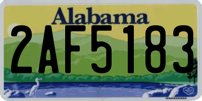 AL license plate 2AF5183