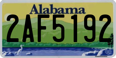 AL license plate 2AF5192