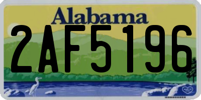 AL license plate 2AF5196