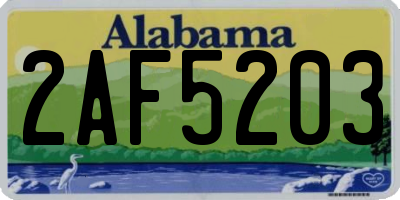 AL license plate 2AF5203
