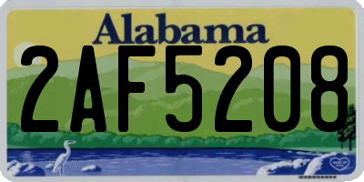 AL license plate 2AF5208