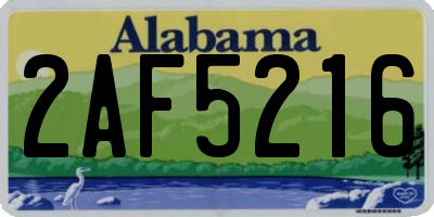 AL license plate 2AF5216