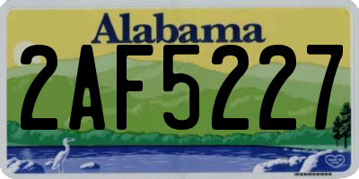 AL license plate 2AF5227