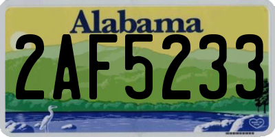 AL license plate 2AF5233