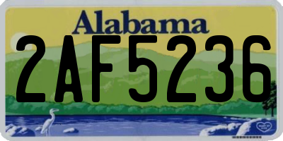 AL license plate 2AF5236