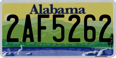 AL license plate 2AF5262
