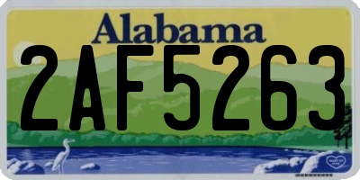 AL license plate 2AF5263