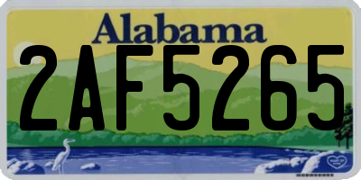 AL license plate 2AF5265