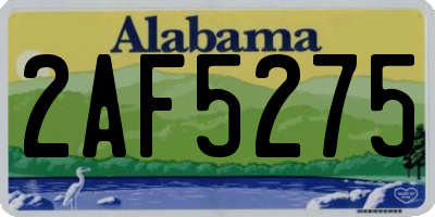AL license plate 2AF5275