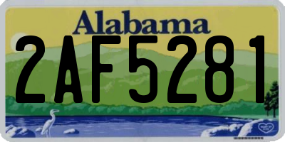 AL license plate 2AF5281
