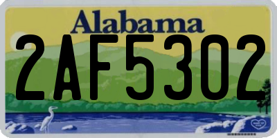 AL license plate 2AF5302