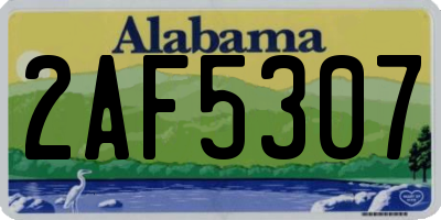 AL license plate 2AF5307