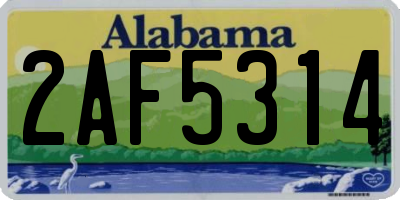 AL license plate 2AF5314