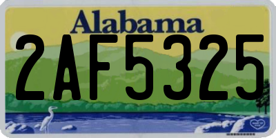 AL license plate 2AF5325