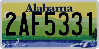 AL license plate 2AF5331