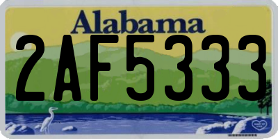 AL license plate 2AF5333