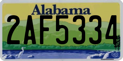 AL license plate 2AF5334