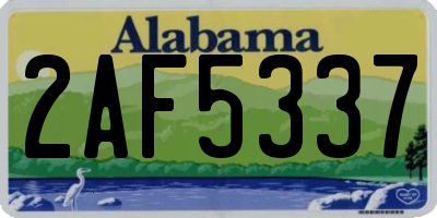 AL license plate 2AF5337