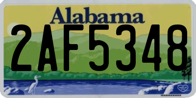 AL license plate 2AF5348