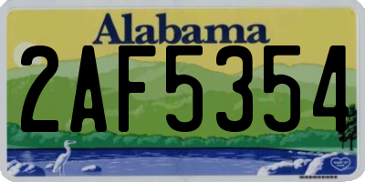 AL license plate 2AF5354