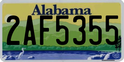 AL license plate 2AF5355