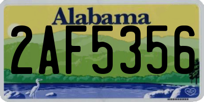 AL license plate 2AF5356