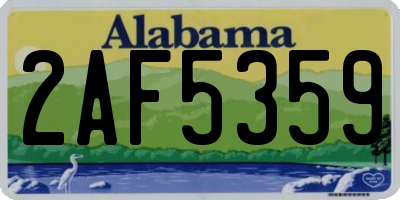 AL license plate 2AF5359