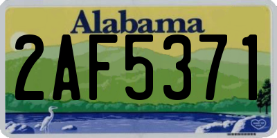 AL license plate 2AF5371