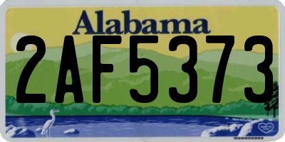 AL license plate 2AF5373