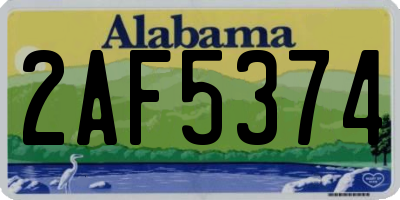 AL license plate 2AF5374