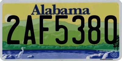 AL license plate 2AF5380