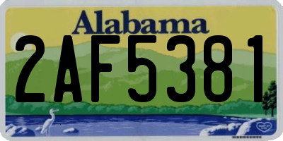 AL license plate 2AF5381