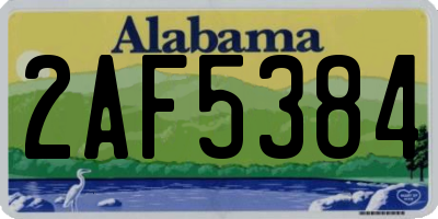 AL license plate 2AF5384