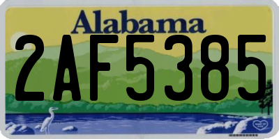 AL license plate 2AF5385