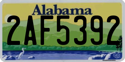 AL license plate 2AF5392