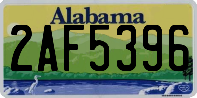 AL license plate 2AF5396