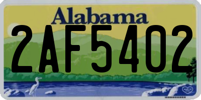 AL license plate 2AF5402