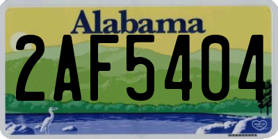AL license plate 2AF5404