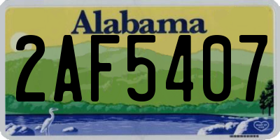 AL license plate 2AF5407
