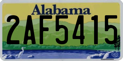 AL license plate 2AF5415